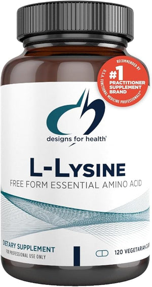Designs for Health L-Lysine HCL Pills 1500mg - Amino Acid Lysine Hydrochloride Nutritional Supplement for Adults - Immune + Bone Health Support - Vegan + Non-GMO (120 Capsules)