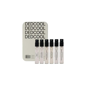 DedCool Sample Tin Luxury Fragrance Discovery Set | 6 Genderless Scents ? Xtra Milk Milk Red Dakota 01 Taunt Madonna Lilly 03 Blonde | Long Lasting Vegan Non-Toxic Clean | Travel Size