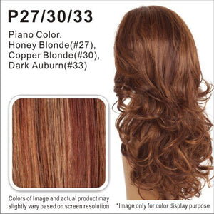 Lemon Pocket Bun Ponytail Color P27/30/33 - Vivica Fox Wigs 21 Length Loose Straw Curl New Futura Synthetic Extension Drawstring Combs Bundle MaxWigs Hairloss Booklet