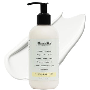 Daily Moisturizing Lotion ? Tallow Body Lotion with Aloe Vera Shea Butter Jojoba Oil MCT Oil &amp Vitamin E ? Deep Hydration for Dry Rough Sensitive Skin (8 oz Lemongrass)