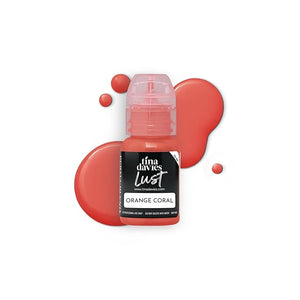 Tina Davies Professional Envy &amp; Lust Lip Pigments - Permanent Lip Makeup - Colors Heal True to Tone - High Retention - Lust Orange Coral, 1/2oz/15ml Bottle