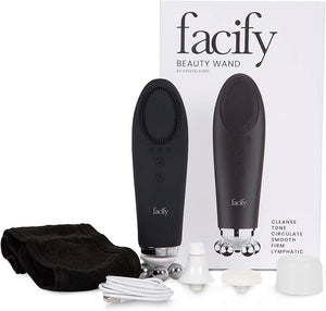 Multifunctional Beauty Wand - 6-in-1 Facial Cleansing Brush Toning Firming Sculpting Smoothing and Lymphatic Massagee - All Attachments Include