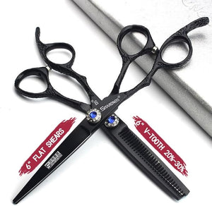 Hairdresser Professional Scissors Set - Left-Handed 6.0 Inch Hair Sparse Scissors - 440C (2pc)