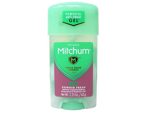 Mitchum Gel Anti-Perspirant Deodorant Triple Odor Defense for Women Powder Fresh 2.25 Oz - 9 Pack