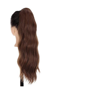 SONGCHAO Fake Hair Bun 1-Pack Long Wavy Claw Clip Ponytail Hair Extension Synthetic Ponytail Extension Ladies Fluffy Black Brown Ponytail Wig Hair Accessories (Color : 02)