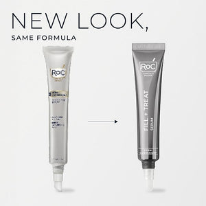 RoC Derm Correxion Fill + Treat Advanced Retinol Serum Wrinkle Filler Treatment with Hyaluronic Acid for Crow's Feet 11 Wrinkles &amp Laugh Lines (.5 fl oz) with Retinol Packette (Packaging May V