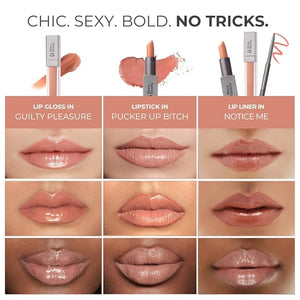 Rinna Beauty Icon Lip Kit - No Apologies - All-in-one Lip Kit - Includes Lipstick, Lip Gloss, and Lip Liner - NUDE CORAL look - Vegan, LONG-LASTING: Anti-aging, &amp; Moisturizing, Cruelty-Free - 1 ea