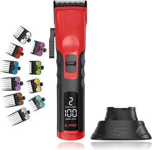 Supreme Trimmer 2Spee STC922 ? Professional Cordless Hair Clipper with Removable Blade | 210 Min Runtime 2-Speed Motor Digital Display Smooth Lever &amp Color Coded Guards