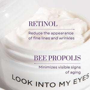 Hey Honey Look Into My Eyes Retinol Peptide &amp Propolis Eye Mask for Wrinkle Reduction Fine Line Smoothing Hydration Overnight Firming Under-Eye Treatment for Brighter Youthful-Looking Eyes | 1
