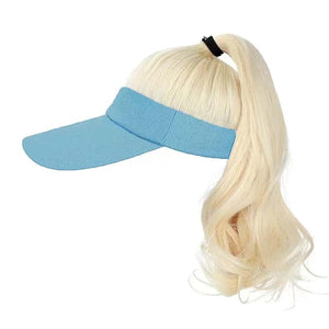 Hat Wig for Women Baseball Cap Wig with Curly Synthetic Hair Extensions Ponytail Cap wig Sun Hat with Hair
