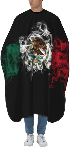 Mexico Flag Salon Barber Cape - Professional Hairdressing Waterproof Hair Cutting Cape With Adjustable Snap Closure-Haircut Apron For Hair Stylist And Home Use-55''X66''