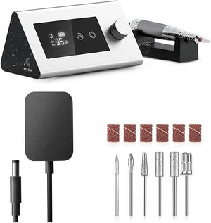 Nail Drill, 35000RPM Electric Nail Drill Manicure Machine for Hand and Foot Repair Manicure Cutter Set Nail Gel Polisher Salon Equipment Professional Nail Tools,Bianco-A