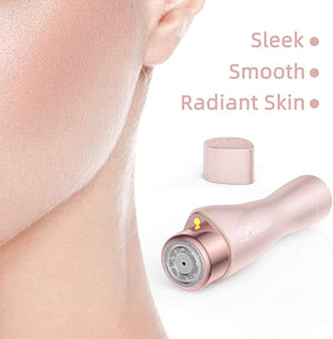 Facial Hair Remover for Women Leuxe Painless Hair Removal Waterproof Shaver Razor with LED Light for Peach Fuzz Fine Hair Chin Cheek Upper Lip (Rose)