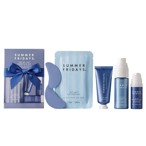 Summer Fridays Jet Lag¢â Essentials - Mini Hydrating Skin Care Set With Jet Lag¢â Mask Eye Patches Deep Hydration Face Serum &amp Hydration Mist - Travel Size Skincare Kit &amp Holiday Gift Set (4 C