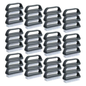 Superio Stiff Nail Brush for Cleaning Fingernails Small Scrub Brush with Handle, Cleaning Brushes for Hands, Toes, and Nails (Black, 36 Pack)