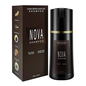 Hair Dye Shampoo &amp; Champu Para Canas - Natural 3-in-1 Instant Gray Coverage for Men &amp; Women (Dark brown-200ml)