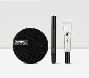 Stryx Grooming Kit for Men ? Light Tone Skin Facial Concealer Tool for Men, Beard &amp; Brow Gel, Cleansing Disc ? 3-in-1 Skincare Set