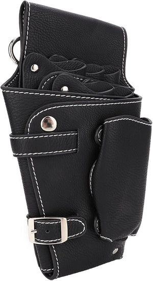 Hairdresser Bag Scissor Pouch Holster with Belt for Hairdressers Salon Hair Stylist Barber Scissors Shear Hairdressing Waist Holder Case Bag Real Leather Hair Stylist Bag