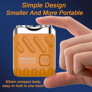 Portable Rotary Dual Ring Electric Shaver Washable Double Head Mini Electric Shaver with High-Speed Motor Small USB Rechargeable Waterproof Razor for Men Easy Cleaning for Home &amp Travel (Mixed4