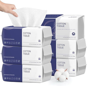 Disposable Face Towel 600 Count Face Towels for Washing Soft Cotton Dry Wipes Facial Cloths Towelettes for Washing and Drying Facial Tissue for Cleansing Skincare and Makeup Remover