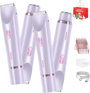 Tanvera Razor GlowTrim 2-in-1 Bikini &amp Body Trimmer Tanvera Waterproof Dual-Head Electric Shaver Womens Shaver for Face Bikini Body Leg (2pcs-F)