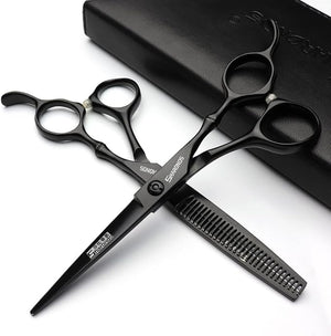 SHARONDS 6/7 Inch Professional 440C Hair Cutting Scissor Salon Hairdressing Thinning Shears Perfect for Barber and Home Use (6 in 2pc)