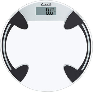 Escali Digital Glass Bath Scale for Body Weight Bathroom Body Scale High Capacity of 400 lb Battery Included Clear Round Platform