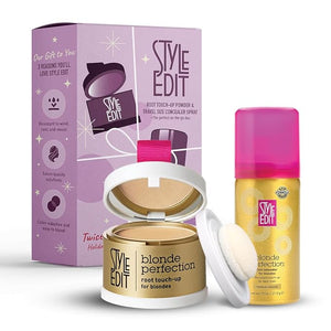 Style Edit Travel Essentials Hair Duo Root Touch Up Powder and Spray | Instant Gray Root Concealer for Grays and Roots Coverage | Medium Blonde