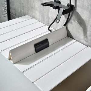 Adjustable Foldable Dust-Proof Bathtub Cover White,Waterproof Shutter Bathtub Tray &amp; Laptop Desk 2 in 1 Fits Most Tubs,Modern Bath Tub Racks for Home(Size:0.24in Thick,Color:0.8Mx1.6M(31.5"x63"))