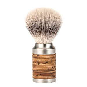 M?HLE Rocca Stainless Steel/Birch Bark Silvertip Fibre Shaving Brush