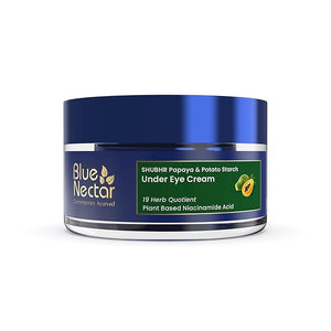 Blue Nectar Under Eye Cream for Women | Natural Niacinamide Eye Cream with Papaya &amp Potato | Lightweight Herbal Formula Enriched with Neem &amp Aloe Vera (18 Herbs 0.53Oz)