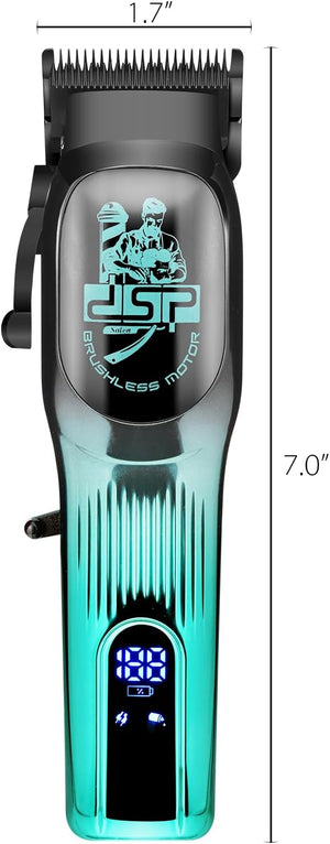 DSP Professional Hair Clipper for Men Brushless Motor with 4CR DLC+Ceramic Blade Rechargeable Cordless Hair Cutting Kit- Gift for Men (Green)