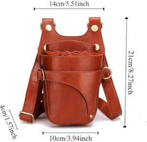 Scissors Pouch, Barber Case for Stylist, PU Leather Salon Barber Hairdressing Scissors Holster Hair Stylist Tools Bag Comb Shear Holster with Waist Shoulder Belt