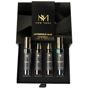 NOURISH MANTRA NM New York Metropolis Man Luxury Perfume Set Of 4 | Premium Luxury Perfumes | birthday gift for men | Perfume For Men long lasting smell | 15 ml Each
