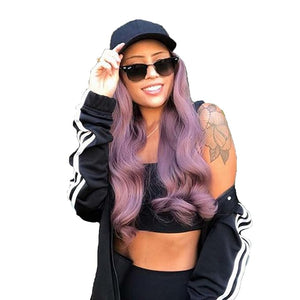 Women Baseball Cap Wig Long Curly and Wavy Wig Sunshade Baseball Cap Women's Wig