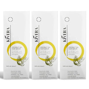 KIVERA Coconut Oil Hair Serum - Hair Growth Serum for Rejuvenate &amp Strengthen Hair - Anti Frizz Hair Serum for Damaged Hair - Hair Oil Serum for Men &amp Women 3 Pack