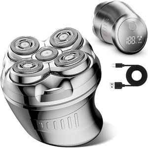 Electric 5D Floating Head Shavers for Bald Men, Rotary Shaver Face,Wet Dry IPX6 Waterproof Men's Razor, LED Display Rechargeable with USB Type-c Charge, Gifts for Men