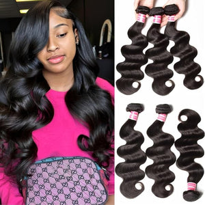 UNICE Malaysian Body Wave Human Hair Weave 3 Bundles 100% Unprocessed Virgin Human Hair Weave Sew In Human Hair Extensions Natural Color 16 16 16 inch