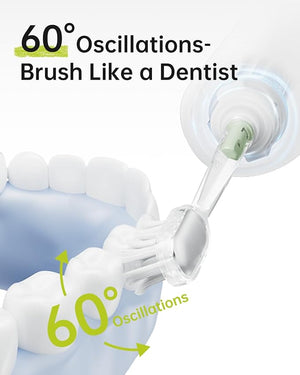 Laifen Wave Special Electric Toothbrush, New 2025 Version Oscillation &amp; Vibration Sonic Electric Toothbrush for Adults with App, 2 Brush Heads, IP68 Waterproof Travel Powered Toothbrush (Meadow Gr