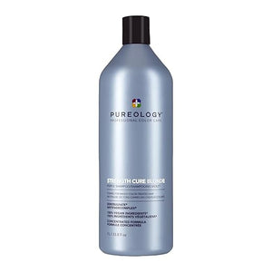 Pureology Strength Cure Blonde Purple Shampoo - For Blonde &amp; Lightened Color-Treated Hair, Tones &amp; Fortifies Brassy Hair, Sulfate-Free &amp; Vegan
