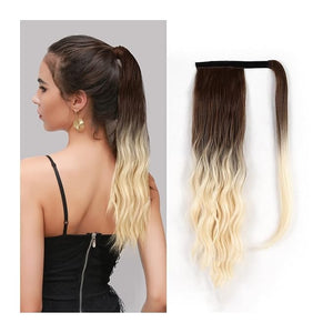 SONGCHAO Fake Hair Bun 16 Inch Long Wave Ponytail Lengthening Synthetic Curly Ponytail Hair Extension Wig Bun Wig Hair Bun for Women Everyday Hair Accessories (Size : 1 PC Color : C)