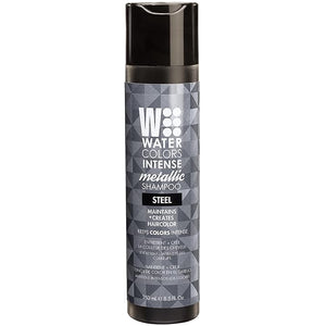 Watercolors INTENSE METALLIC Semi Permanet Color Depositing Shampoo-Sulfate &amp Paraben Free to Maintain &amp Enhance Hair Color 8 fl oz - STEEL