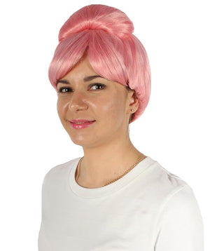 Women's Premium Bun Wig - Adjustable Capless Hair extensions with Realistic Synthetic Fibers - Multi-Color Elegant Bun Hairpiece for Halloween Cosplay and Everyday Wear Pink