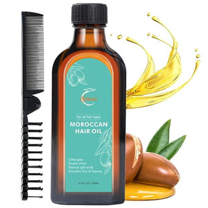 Moroccan Argan Treatment Oil for Luxurious Hair Care and Repair Extra Strength Treatment for Split Ends Frizzy Hair and Flyaways