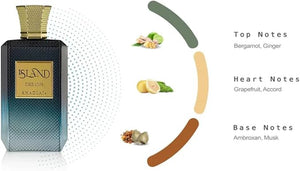 Khadlaj Island Dreams ? Fruity, Floral, Woody, Musky ? Extrait de Parfum Long-Lasting Fragrance for Unisex, 3.4 Ounce