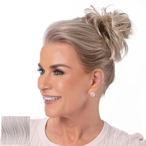 Toni Brattin Twist Classic - Hair Piece Accessory - Instant Volume &amp Styling for Women - Wrap Around Short or Long Ponytail - Quick and Easy to Use Wrap Up Bun - Heat-Friendly Fiber (Light Grey)
