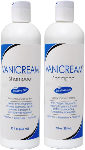 Vanicream Shampoo for Sensitive Skin Dermatologist Tested Free of Dyes Fragrance Parabens and Formaldehyde Releasers Sulfate-Free 12 fl oz (Pack of 2)