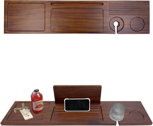 Walnut Bathtub Tray (31"x8"x1"), Luxury Bath Table Tray for Tub Ideal Bathroom Accessories for Women House Warming Gifts