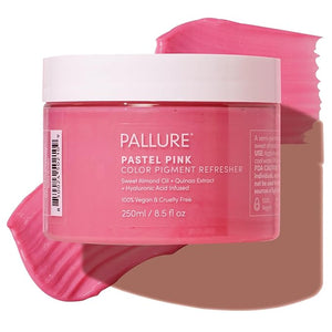 Pallure Color Pigment Refresher Mask Semi Permanent Hair Color Depositing Conditioner 8.5 Oz Pastel Pink