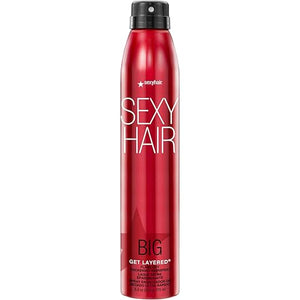 SexyHair Big Get Layered Flash Dry Thickening Hairspray 8 Oz | Buildable Texture Volume and Shine | Up to 72 Hours of Humidity Resistance